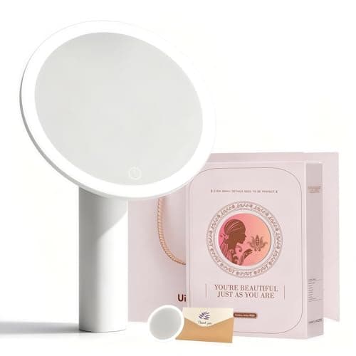UieSian Asdys Lighted Makeup Mirror 10X Magnification, Dimmable Touch Control Vanity Mirror, Portable Travel Desk Mirror with Stand, Birthday Valentine's for Women Girlfriend Wife Mom Daughter - Image 1