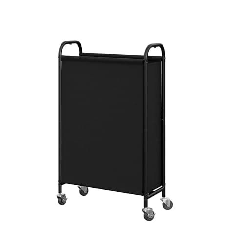 GRANNY SAYS 80L Slim Laundry Hamper with Wheels, Fabric Rolling Laundry Basket, Narrow Clothes Organizer, Tall Hamper for Closet, Laundry Room, Bathroom, Black - Image 1