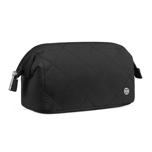 Telena Puffer Makeup Bags for Women, Nylon Puffy Padded Make Up Bags for Women Makeup Organizer Case, Wide-open Makeup Pouch Travel Essentials - Image 1