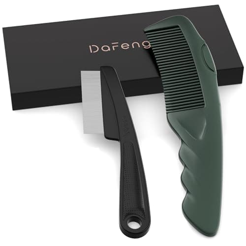 Dafeng 2PC Dandruff Comb Fine Tooth Scalp Detox Comb Lice Stainless Steel Scalp Detoxing Hair Brush Tool Hair Care for Women, Men & Kids (Green) - Image 1