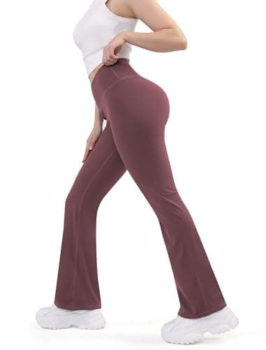 JOYCATCH Bootcut Flare Leggings with Pockets for Women, Crossover Flared Leggings Tummy Control, Stretch Casual Yoga Leggings - Image 1