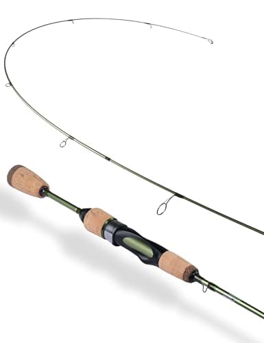 LITTMA Wild Streams Ultralight Spinning&Casting Trout Rod, 2-Piece Fishing Rod for Crappie, Panfish & Micro Fishing, Green Carbon Fiber Blank with Cork Handle, 5’6”/6’/6’6”/7’