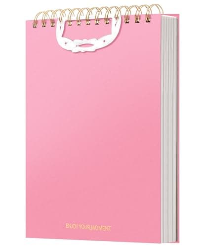 Yoment Top Spiral Notebook, Steno Pads College Ruled, 300 Pages Top Bound Notebook, 7 × 10 Flip Notebooks Left-Handed Notebooks for Work School Office Business, Pink - Image 1