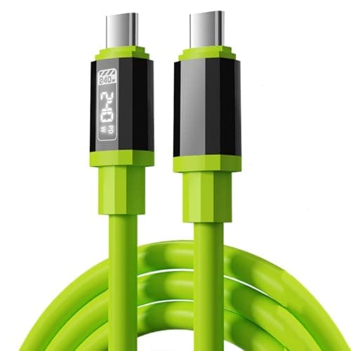 Teilybao USB C Cable, 240W 4.92FT 6A Fast Charging USB C Charger Cable with LED Display, Zinc Alloy Silicone USB C to USB C Cable for iPhone 16/Pro/Plus/Pro Max, MacBook, iPad Pro, Galaxy S24/S23 - Image 1