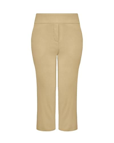 Stelle Women's Pull On Capri Pants with Pockets Business Work Casual Pants Dune Medium - Image 1