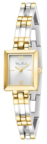 Diaofendi Small Gold Watches for Women Vintage Ladies Quartz Wrist Watches Stainless Steel Band Womens Gold Watch Luxury Bracelet Tools Included(Gold Silver) - Image 1