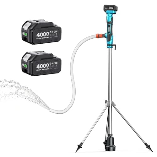 SEESII Cordless Stick Water Transfer Pump with Tripod Stand Hands-free, Portable Electric Sump Pump 720GPH & 2 x 4.0Ah Batteries, 32FT Lift for Pool Draining Boat Bilge Garden Rain Barrel Basement - Image 1