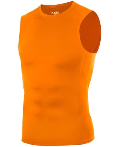 RIKUAOU Compression Shirt Men, Sleeveless Athletic Tank Top Workout Undershirt, Quick Dry Base Layer for Gym Running Training - Image 1