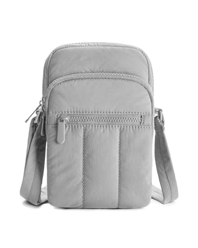 Gitus Mini Crossbody Bags for Women Puffer Cross Body Purses Small Travel Cell Phone Bag with RFID Blocking Card Slots Gifts for Women Mother Mum (Light Gray) - Image 1