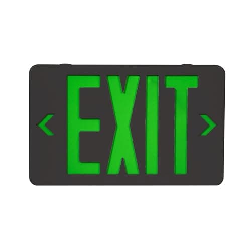CM MZY Black Exit Sign, Green Double Face Emergency Sign,Emergency Exit Light with Battery Backup, UL Certified, US Standards, Emergency Light, AC 120V/277V, 1 Pack - Image 1