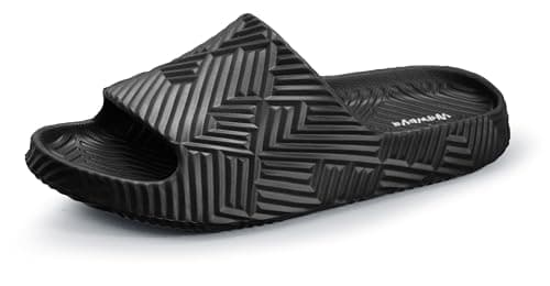 Weweya Shower Shoes for Women and Men Lightweight Non Slip Quick Drying Bathroom Slides Black Women Size 7 Men Size 5.5 - Image 1