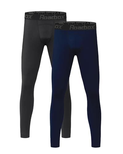 Roadbox 2 Pack Boys Compression Pants Leggings Base Layer Underwear Youth Quick Dry Spandex Tights Running Football - Image 1