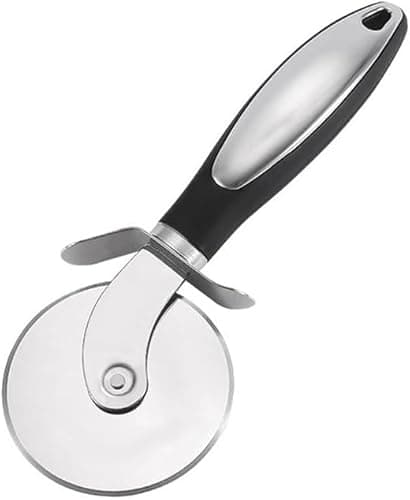 HFLYJPYW Premium Pizza Cutter Food Chopper-Super Sharp Stainless Steel Pizza Cutters Rocker/Slicer/Blade/Knife with Cover Multi Function Kitchen Tools,Dishwasher Safe (deep black) - Image 1