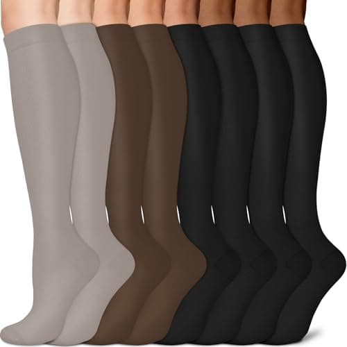 Sooverki Graduated Copper Compression Socks for Men & Women Circulation 8 Pairs 15-20mmHg - Best for Running Athletic Cycling - Image 1