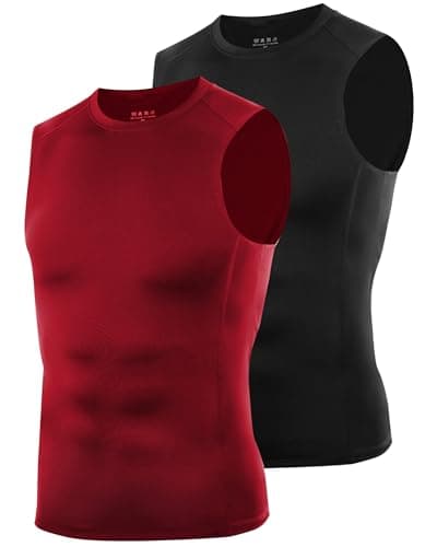 Twekfish 2 Pack Sleeveless Compression Shirt Men, Quick Dry Athletic Workout Tank Top, Gym Sports Base Layer Undershirts - Image 1
