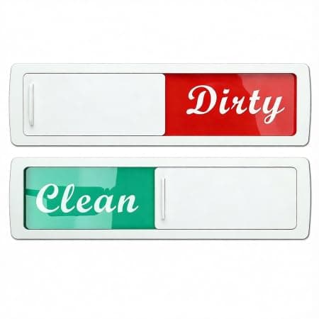 Dishwasher Clean Dirty Magnet, Acrylic Sliding Indicator with Strong Magnet & Adhesive Pads, Universal Fit for Kitchen Appliances, High-Visibility Sign for Families, Housemates & Home Organization