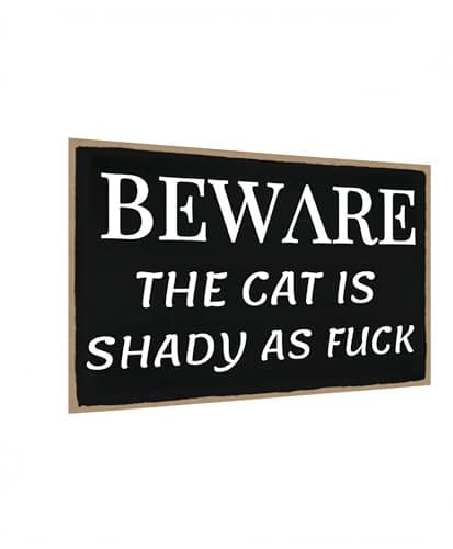 Carastora Vintage Animal Warning Sign – Funny Metal Sign for Pet Owners – Cat Suspicious, Dog Loud Wall Art for Home Fence or Farmhouse, 8x12 Inch - Image 1