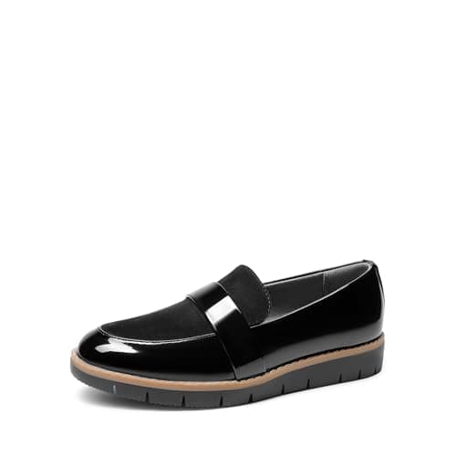 DREAM PAIRS Women's Loafers, Slip-On Business Casual Work Shoes,Size 8.5,Black-Pat,DWUMLS2506 - Image 1