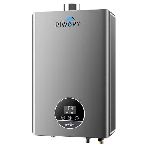 RIWORY 102000 BTU Tankless Water Heater Propane Indoor, Max 4.3 GPM Intelligent Constant Liquid Propane Whole House Instant Hot Water Heater with Freeze Protection, 3/4" NPT, for 3-4 Water Points - Image 1