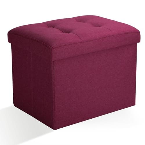 Docvania Ottoman Storage Ottoman Foot Rest Stool Foldable Bench with Storage Student Dormitory Bedroom and Entryway 17 X 13 X 13 - Image 1