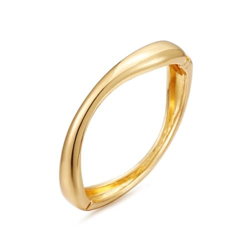 RAUCHBE Chunky Gold Bangle Bracelets for Women Thick Arm Cuff Bangle Bracelet Wrist Wrap Bracelet Jewelry - Image 1