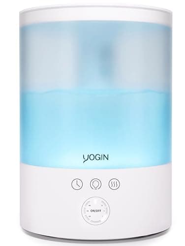 YOGIN Humidifiers for Bedroom Large room,Top fill 2.5L Ultrasonic cool mist Humidifiers for Baby Nursery and Plants,Up to 24 Hours, 24db Quiet,Night Light, Auto Shut Off, Easy Clean Humidifier - Image 1