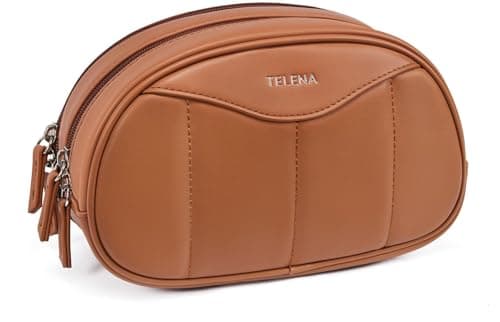 Telena Medium Makeup Bag, Travel Make Up Bag for Women, Vegan Leather Cosmetic Bag for Travel Essentials - Image 1