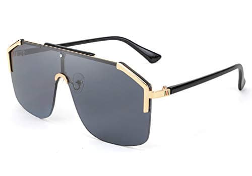 FEISEDY Classic Siamese One Piece Oversized Sunglasses Nice Rimless Stylish Retro Design for Women Men B2634 - Image 1