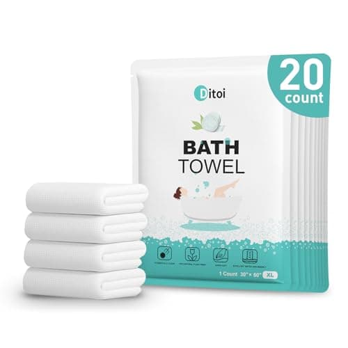 Ditoi Disposable Bath Towels,Extra Large Beach Towels 30"X60", Camping Towels for Travel Hotel, Soft Quick Dry Shower Tissue for Body,Gym Sports,Beach (XL,20 Count) - Image 1