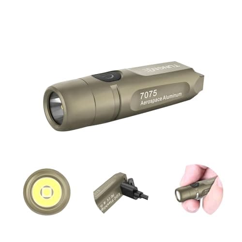 TUNENGE S15 Rechargeable Keychain Flashlight,650 High Lumen EDC Flashlight,Super Bright LED Mini Flashlight Be Suitable for Camping, Hiking,Outdoor Activities,Emergency(Khaki 6500K) - Image 1