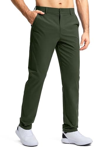 Pudolla Men's Golf Pants Stretch Work Dress Pants Men's Dress Pants 34 Lightweight Quick Dry Trousers with Pockets(Army Green 35Wx34L) - Image 1