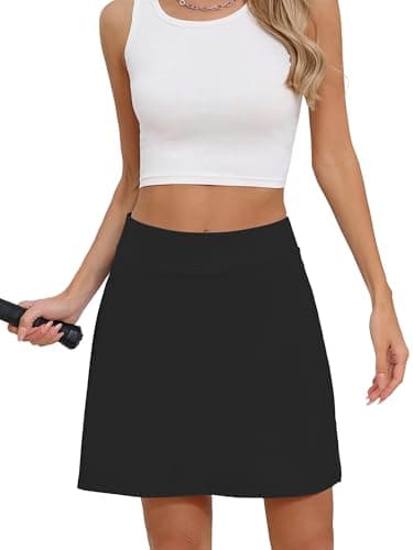 Heymoments Women Active Athletic Skirts Black XXLarge Lightweight Comfy Summer Workout Golf Tennis Running Hiking Cycling Skater Bike A Line Underneath Mini Skort Sport Dress - Image 1