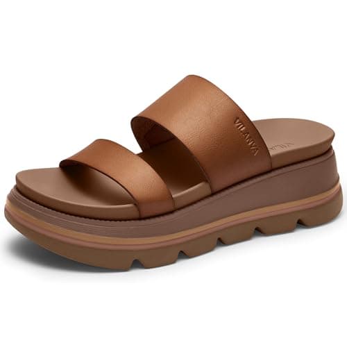 Vilanva Women's platform sandals Caramel Size 10 - Image 1