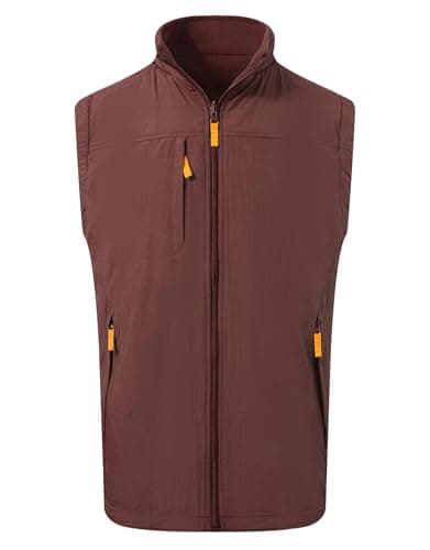 M MAELREG Mens Golf Vest Polar Fleece Lined Windproof Vest Jacket Lightweight Zip Up Sleeveless Jacket for Men - Image 1