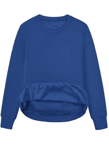 STOLKISS Women Long Sleeve Fleece Lined Sweatshirts Casual Crew Neck Cute Pullover Tops Fall Fashion Soft Thicken Sweatshirt - Image 1