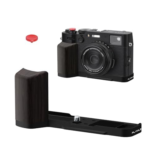 BRDRC Handle Grip for FUJIFILM X100VI / X100V, L-Shape Grip Mount with 1/4 Screw Adapter & Arca Quick Release Plate & Shutter Button for Fuji X100VI / X100V Camera Accessories (Black) - Image 1