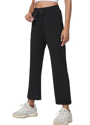 XINGPAOZHE Womens Sweatpants with Pockets - Lightweight Athletic Workout Joggers for Women Lounge Casual Track Travel Pant(Black,XXL) - Image 1