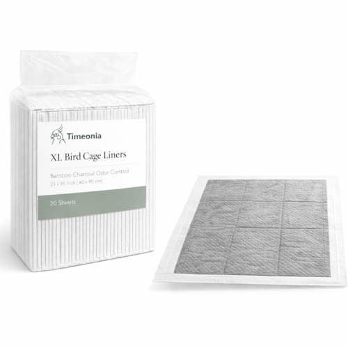TIMEONIA XL Bird Cage Liners 20-Pack Bamboo Charcoal Pads