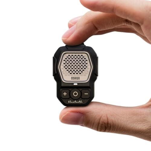 MFish Wearable Bluetooth Speaker, Clip-On Mini Portable Speaker with Built-in Mic for Hands-Free Calls, IPX67 Water/Dust Resistant, Ultra-Lightweight, Playtime, 4X Strong Clip Silver - Image 1