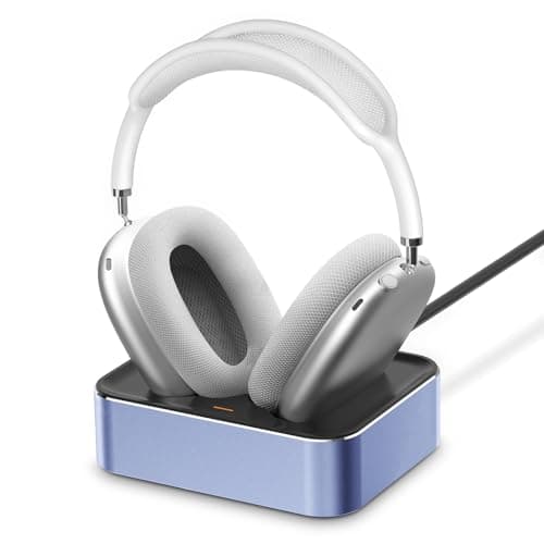 Headphone Charging Station for AirPods Max 2024 & 2020 - Magnetic Headset Charger Dock with Dual Connectors (Purple) - Image 1