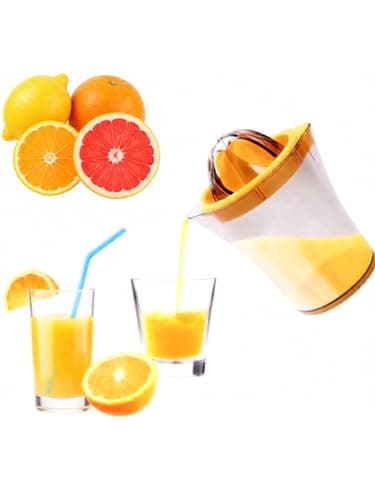 Manual Citrus Juicer with 600ml/20oz Measuring Cup, Ergonomic Hand Press Squeezer for Orange Lemon Lime, Clear Container with Drip-Free Pour Spout – Perfect for Home Kitchen & Baking - Image 1