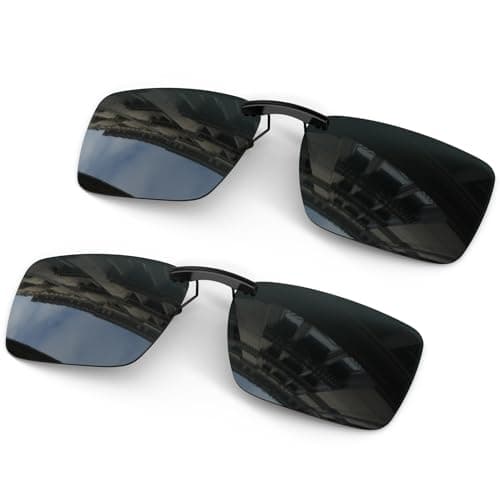ANYLUV Clip on Polarized Night Vision Sunglasses, Night Vision Driving Sunglasses Non-Flip Up Glasses for Men Women