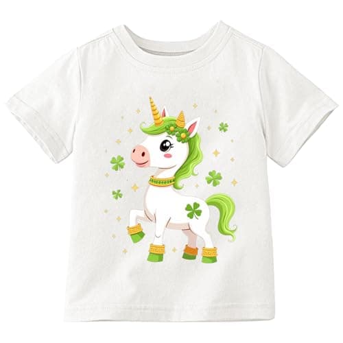 St Patricks Day Shirt for Kids – Unicorn Lucky Shamrock Shirts Boys Girls St Paddys Day Irish Tops - Image 1