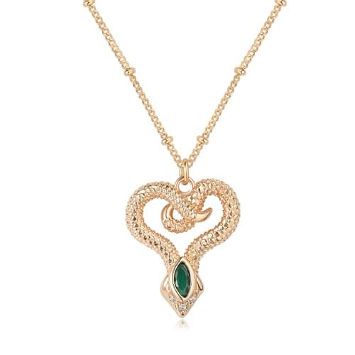 Valloey Rover Dainty Gold necklace for Women?Diamond Gold Snake Necklace for Women Trendy Waterproof Jewelry Gold Pendant Chain Necklace Jewelry Gifts for Her - Image 1