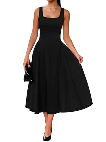 Spring Summer Dresses for Women Vestidos Elegantes De Mujer Black Graduation A Line Maxi Sundresses Midi Wedding Guest Birthday Elegant Outfits L - Image 1