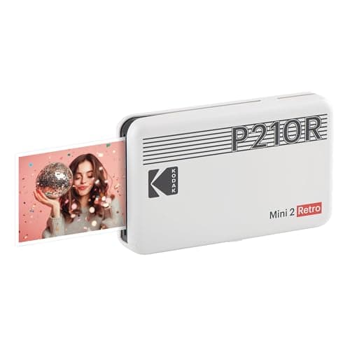 KODAK Mini 2 Retro 2x3 Portable Photo Printer, 8 Sheets, Bluetooth Smartphone Printer for iPhone & Android, Instant Color Prints, 4PASS Dye Sublimation, White - Image 1