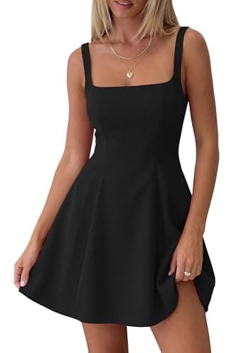 PRETTYGARDEN Summer Dresses for Women 2026 Sleeveless A Line Business Casual Formal Cocktail Party Spring Short Dress (Black,Large) - Image 1