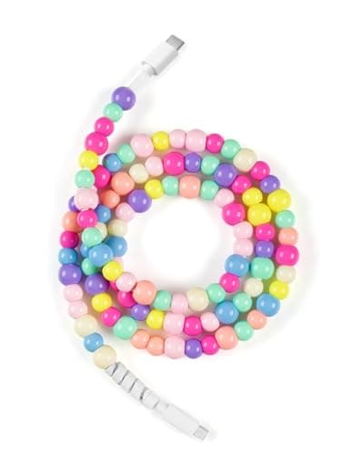 ComfyBay 3.3FT USB C to USB C Charging Cable, 60W Acrylic Beaded Charger Cord, Compatible with Samsung Galaxy, iPhone 16/15, iPad, and More - Image 1