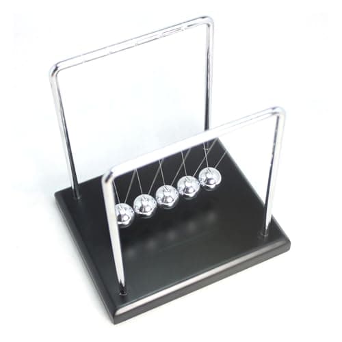 Newton's Pendulum Balance Ball, Desktop Kinetic Pendulum, Perfect Stress-Relieving Toy and Adult Desktop Decoration, Made with Scientific and Physical Elements (Metal and Wood). - Image 1