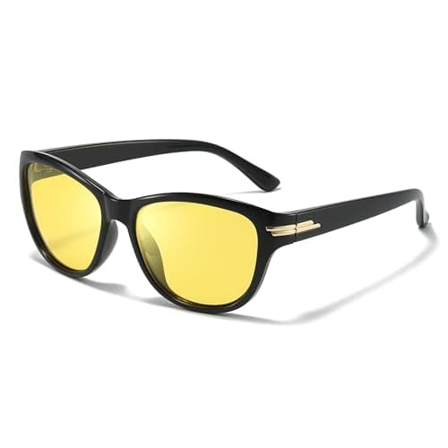SODQW Night Driving Glasses for Women Men Polarized Anti Glare Night Vison Glasses for Nighttime Driving UV400 Yellow Lens 26 - Image 1